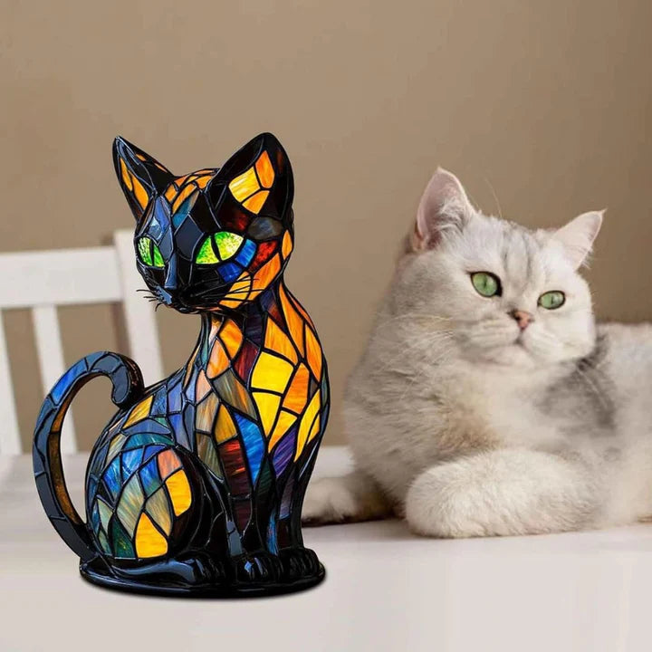Luminous cat handmade lamp
