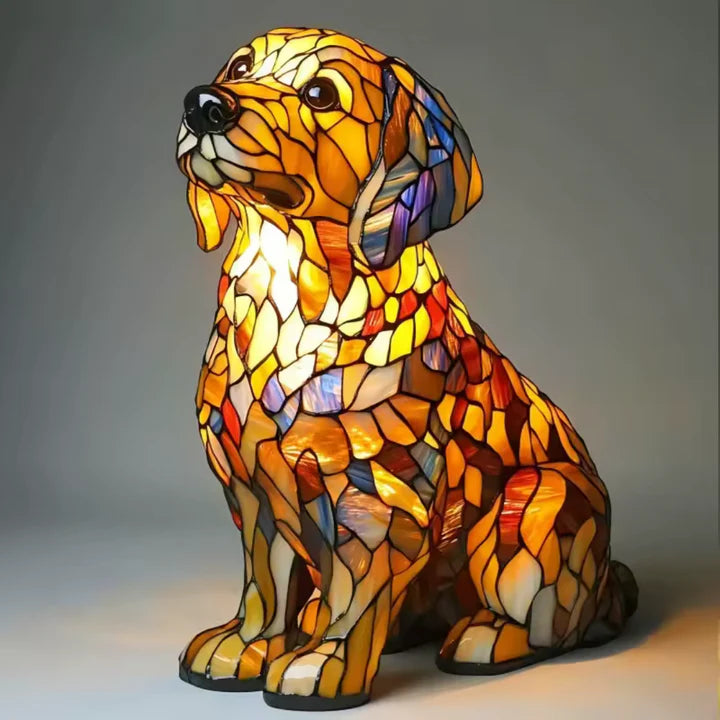 Luminous dog handmade lamp