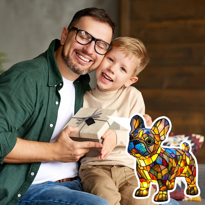 Luminous dog handmade lamp